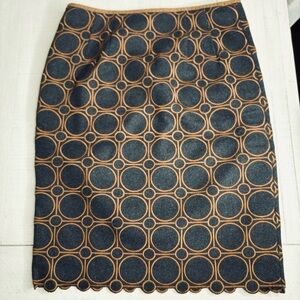 Per Se by Carlisle Sz 2 Wool Blend  Detailed Hem  Brown/Black pencil skirt